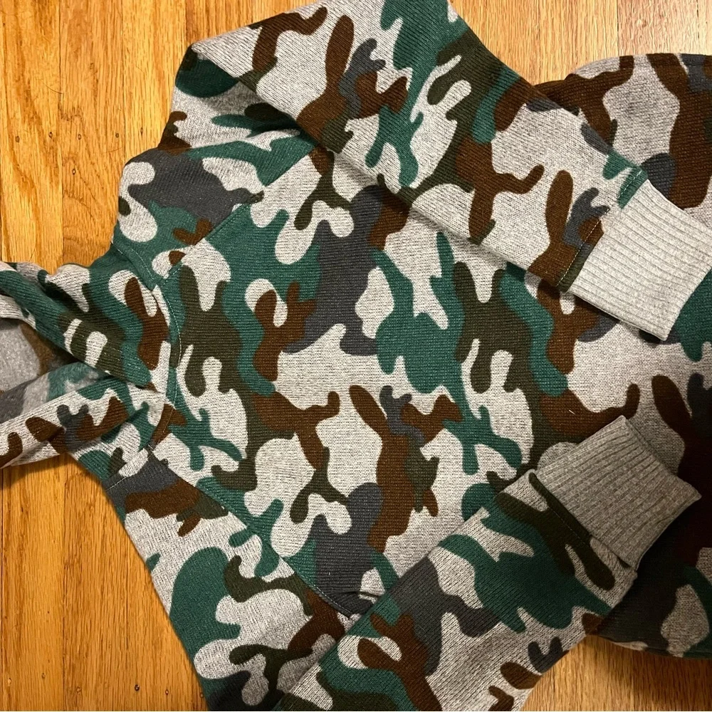 Camouflage and grey knit pants and sweater (fleece lined)
